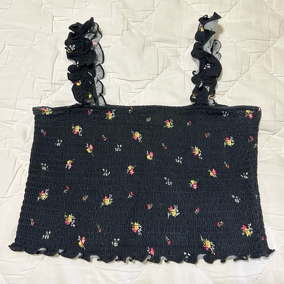 Forever 21 black tube top with frill strap - Picture 1 of 3